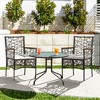 Costway 4pcs PE Wicker Patio Bistro Chairs Acacia Wood Armrests w/ Cushions Outdoor - 2 of 4