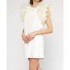 Women's Tulle Sleeve Textured Dress - entro - 2 of 4
