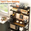 Aheaplus Kitchen Storage Rack with Power Outlet, Coffee Bar Station with LED Lights, Bakers Rack with 6 S-Shaped Hooks - 4 of 4