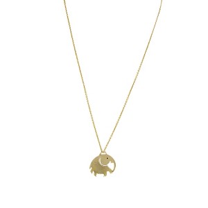 Slickblue Brass Elephant Charm Necklace – 27.25 Inches of Minimalist Style for Good Luck & Casual Outfits - 1 of 3