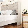 coucheta Bed Frame with Charging Station,Upholstered Platform Bed Frame with Storage Wingback Headboard,No Box Spring Needed,Noise-Free,Easy Assembly - 4 of 4