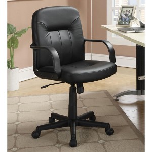 TiramisuBest Black Upholstered Office Chair: Ergonomic, Adjustable, Space - Saving - 1 of 4