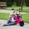 Qaba Electric Motorcycle for Kids, 3 Wheel 6V Battery Powered Motorbike w/ Headlights, Music, Forward & Reverse, Pink - 2 of 4