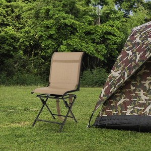 Gymax 360 Degree Swivel Camping Blind Chair Comfortable Seat Portable Folding Chair for Fishing Camping Backpacking Support up to 330 lbs - 1 of 4
