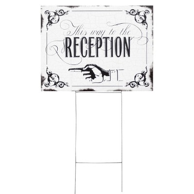 Wedding Reception Yard Sign - "This Way To The Reception"