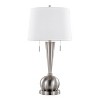 LumiSource (Set of 2) Jules 30.25" Contemporary Table Lamps Brushed Nickel with White Linen Shade and Built-in USB Port from Grandview Gallery - 2 of 4
