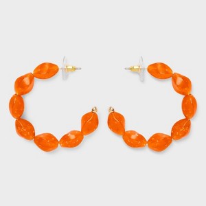 Beaded Hoop Earrings - A New Day™ Orange - 1 of 2