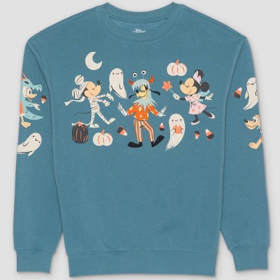 Adult Halloween Mickey & Friends Crewneck Sweatshirt - Blue XL