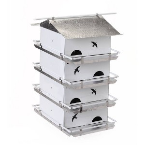 Birds Choice 36" Silver Unassembled Purple Martin House Watersedge Suites 4 Floor 8 Room Bird House: Weather-Resistant Aluminum, Pole Mount - 1 of 4