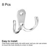 Unique Bargains Wall Zinc Alloy Double Prong Retro Hooks for Hanging - 3 of 4
