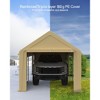 Carport Zipper Door Replacement for Portable Garage - PE Fabric, Fits 13' x 20' and 13' x 25' Frames (Frame Not Included) - 4 of 4
