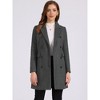 Allegra K Women's Elegant Notched Lapel Double Breasted Long Sleeve Winter Overcoat - 2 of 4