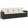 vidaXL Garden Sofa Set Black PE Rattan 4 Piece Set Modular - 2 of 3