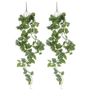 Unique Bargains Fake Vines Plastic Artificial Ivy Plants 41.3" Green 2 Pcs - 1 of 4