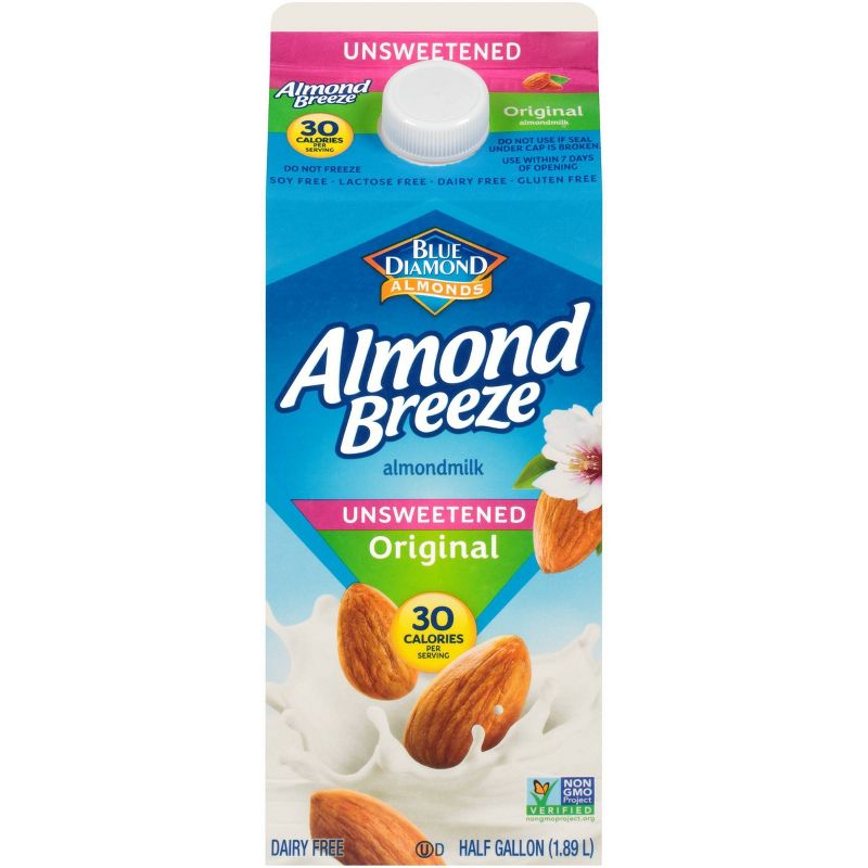 Almond Breeze Unsweetened Original Almond Milk - 0.5gal, 1 of 12