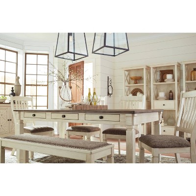 Bolanburg 72'' Rustic Brown and White Farmhouse Dining Table