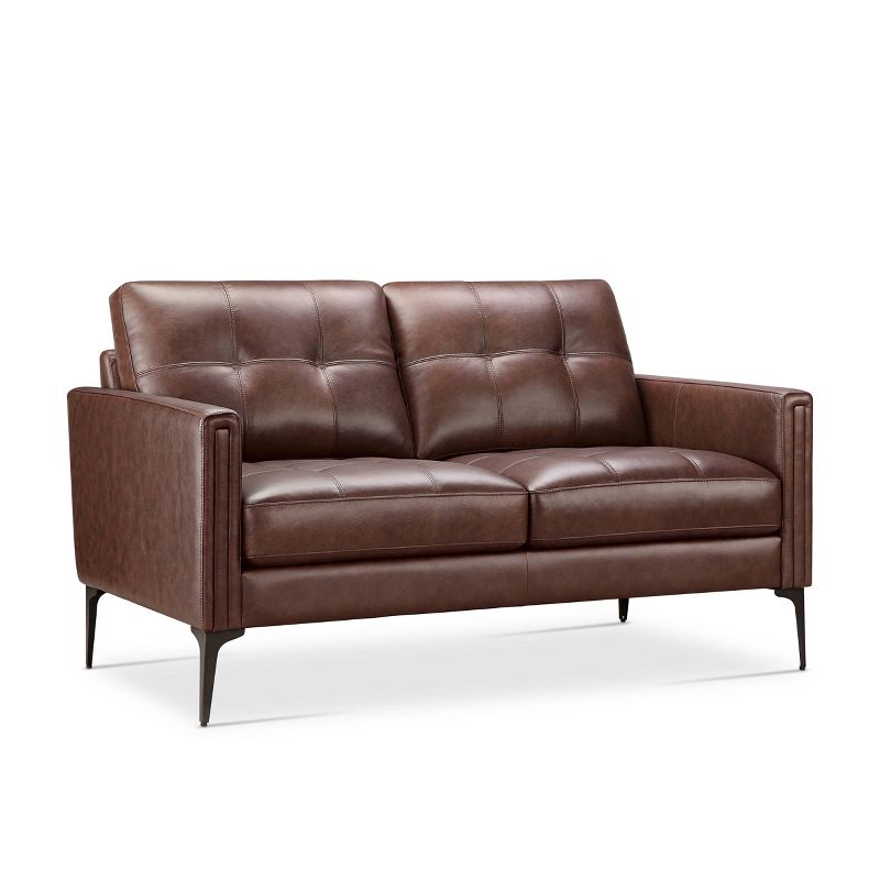 Tangelo Leather Loveseat Brown - Abbyson Living, 1 of 6