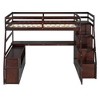 TiramisuBest Twin Loft Bed with 7 Drawers, 2 Shelves & Desk,Gray, Space-Saving Kids Bedroom Furniture - 3 of 4