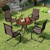 Resenkos Patio Dining Chairs, Patio Kitchen Chairs,Set of 2 Patio Chairs with Quick-drying and Breathable Fabric for Backyard-Brown - 2 of 4