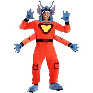 HalloweenCostumes.com Adult Stitch Costume | Officially Licensed Disney Lilo & Stitch Alien Hooded Jumpsuit With Embroidered Eyes - 1 of 4