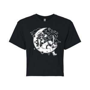 Women's - Instant Message - Cowgirl Moon Cropped Graphic T-Shirt - 1 of 4