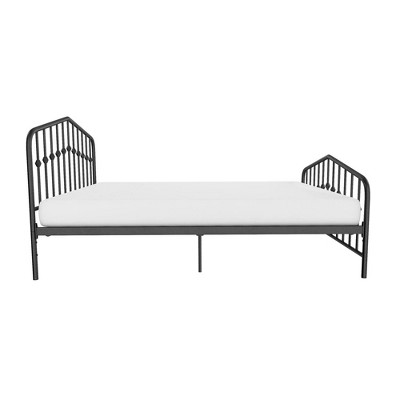 Novogratz Bushwick Queen Black Metal Bed with Round Finials