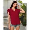 Clearlove Women Tops for Summer Fashion Trendy Cap Sleeve V Neck Dot Chiffon Blouse Flowy Loose Fitting Teen T-Shirt - 3 of 4