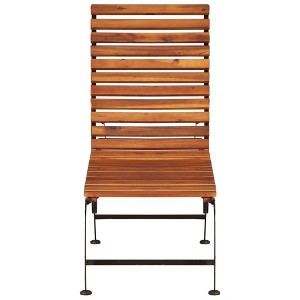 vidaXL Sun Lounger Brown Solid Acacia wood, Steel Standard - 1 of 4