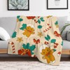 FIONECA Cute Gingerbread Man Christmas Blanket with Gift Box Candy Cane and Holly Pattern Light Beige Background 30x40 inches - 3 of 4
