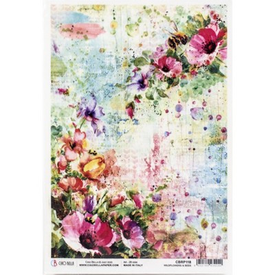 Ciao Bella Rice Paper Sheet A4 5/Pkg-Wildflowers & Bees, Microcosmos