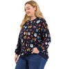 Agnes Orinda Women's Plus Size Casual Pullover Owl Print Comfty Pullover Sweatershirts - 4 of 4