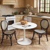 Hooseng Round Dining Table with MDF Table Top and Metal Base, Mid-Century Modern Dining Room Table for 2 - 4 Person - 2 of 4