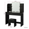 CAVINAS Vanity Desk with Mirror Dressing Table with 2 Drawers, 4 Open Shelves for Apartment, Bedroom - 4 of 4