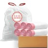 4-6 Gallon Trash Bags Drawstring, 150 Count, White & Unscented Garbage Can Liners - 2 of 4