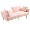 VYNXARIA Velvet Sofa ,Accent sofa,loveseat sofa with metal feet,White Teddy - 3 of 4