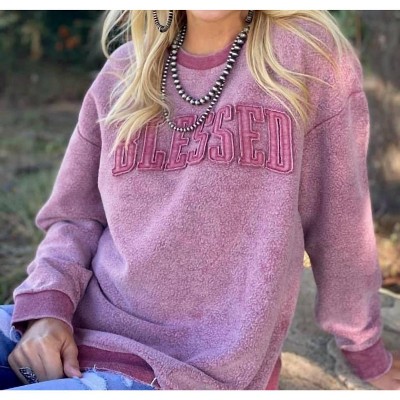 Women's Blessed Sweatshirt Top - Texas True Threads