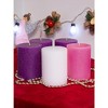 Advent Pillar Candles Set of 5 ¨C 3x4 Inch Unscented Dripless Purple Candles, Rustic Style for Advent Wreaths and Christmas Decorations - 4 of 4