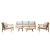 Moda Furnishings 5 - Piece Acacia Wood Patio Outdoor Conversation Set With Cushions - 4 of 4