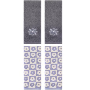 REGALWOVEN 4 Pcs Cotton Soft Absorbent Decorative Bathroom Hand Towel - 1 of 4