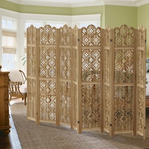 MAYEERTY 127¡Á67 in Wood Room Divider Folding Privacy Screen Freestanding Partition for Indoor, 8-Panels, Brown - 1 of 4