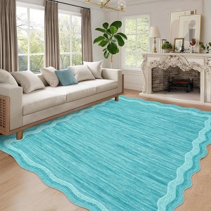 Area Rug  for Living Room Machine Washable Modern Abstract Indoor Carpet Ultra Soft Non-Slip Low Pile Bedroom Accent Carpet - 1 of 4