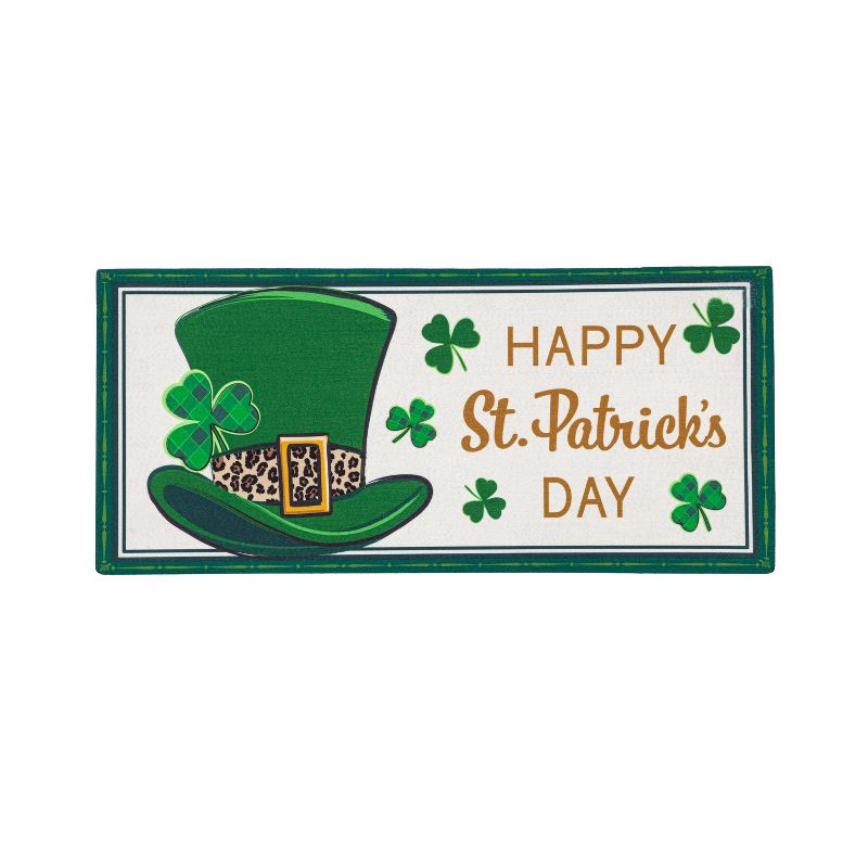 Evergreen St. Patrick's Day Top Hat Sassafras Indoor Outdoor Switch Doormat 1'10"x10" Multicolored, 1 of 2
