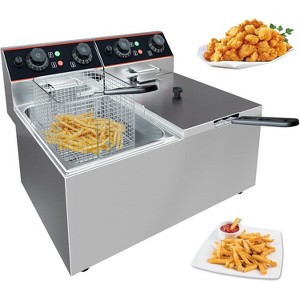 Acekool 6L Commercial Deep Fryer, Countertop Electric Fryer with Basket & Lid, Adjustable Temp Control, Stainless Steel for Restaurant & Home - 1 of 4