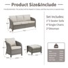 Buenhomino Outdoor Wicker Furniture Set – Swivel Glide Chairs, Sofas, Ottomans & Tables, All-Weather PE Rattan with Cushions for Patio, Garden & Deck - 3 of 4