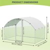 Large Metal Chicken Coop, Walk-in Poultry Cage with Cover, Dome Roof Hen House with Security Lock, Chicken Run for Backyard, 9.8' x 6.5' x 6.5' - 2 of 4