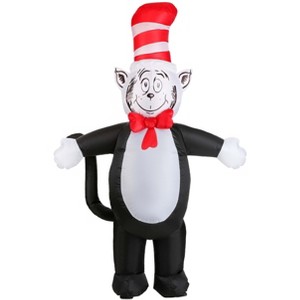 HalloweenCostumes.com One Size Fits Most   Adult Inflatable Dr. Seuss The Cat in the Hat Costume | Dr. Seuss Costumes,  White/Black/Red - 1 of 4
