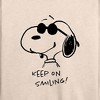 Women's - Peanuts - Cool Joe Keep On Smiling Lightweight French Terry Wide Neck Long Sleeve Shirt - 2 of 4