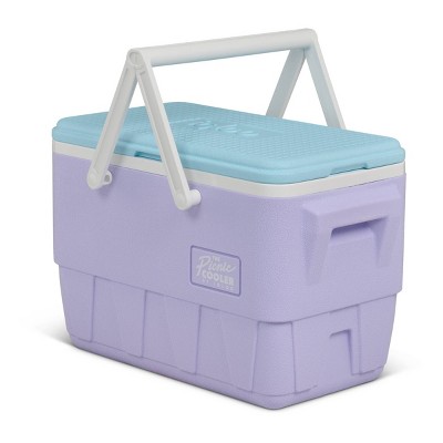 Retro Lilac and Blue Hard Sided Picnic Cooler