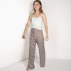 Anna-Kaci Lounge Women's Striped Drawstring Lounge Pants with Wide Leg and Soft Stretch Fabric - 3 of 4