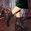 Allegra K Women's Halloween Square Toe Side Zip Block Heel Ankle Boots - 2 of 4